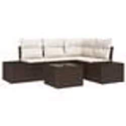 vidaXL Ensemble de Canapé de Jardin de 4 Pièces avec Coussins Gris Poly Rotin