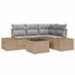 vidaXL Ensemble de canapé jardin 5 pièces avec coussins Noir Poly Rotin