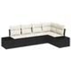 vidaXL Ensemble de canapé de jardin 5 pièces avec coussins noirs en poly rotin