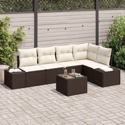 vidaXL Canapé de jardin 5 pièces avec coussins gris en rattan synthétique