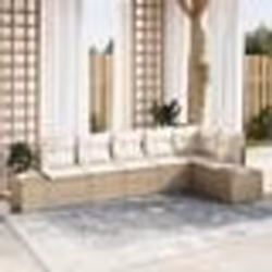 vidaXL Set de canapé de jardin 6 pièces avec coussins Beige en poly rattan