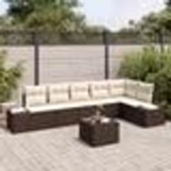vidaXL Ensemble de canapé de jardin de 6 pièces avec coussins gris en poly rotin