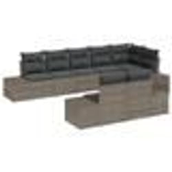 vidaXL Ensemble de canapé de jardin 8 pièces avec coussins gris en poly rotin