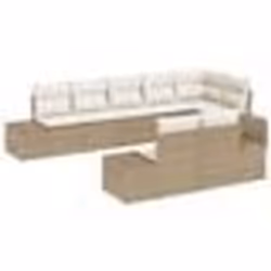 vidaXL Ensemble de canapés de jardin 8 pièces avec coussins, beige, rotin synthétique