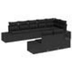 vidaXL Ensemble de canapé de jardin 8 pièces avec coussins noir en poly rotin