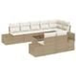 vidaXL Ensemble de canapés de jardin 9 pièces avec coussins en rattan poly brun