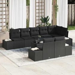 Vidaxl - Ensemble De Canapé De Jardin Avec Coussin 9 Pcs Noir Poly Rotin