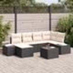 vidaXL Ensemble de canapé de jardin 6 pièces avec coussins marron en poly rattan
