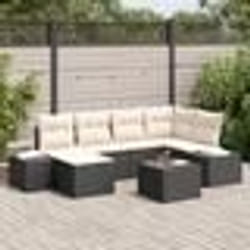 vidaXL Ensemble de canapé de jardin 6 pièces avec coussins marron en poly rattan