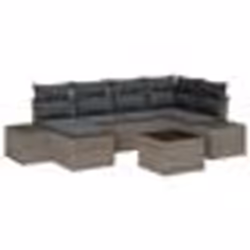 vidaXL Ensemble de Canapé de Jardin de 6 Pièces avec Coussins Rattan Noir en Poly Rattan