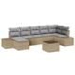vidaXL Ensemble de canapé de jardin 8 pièces avec coussins rotin noir