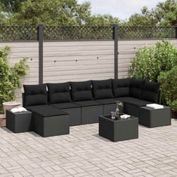 Vidaxl - Ensemble De Canapé De Jardin Avec Coussin 8 Pcs Noir Poly Rotin