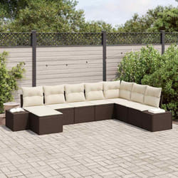 vidaXL Set 8 pièces canapé de jardin - Marron poly rotin