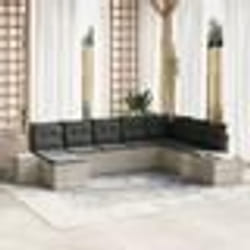 vidaXL Ensemble de jardin 8 pièces avec coussins - Gris clair en poly rattan