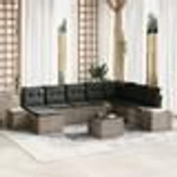vidaXL Ensemble de jardin 8 pièces avec coussins - Poly rattan noir