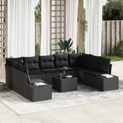 Vidaxl - Ensemble De Canapé De Jardin 10 Pcs Noir Poly Rotin