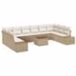 vidaXL Ensemble de canapés de jardin 11 pièces avec coussins brun poly rattan