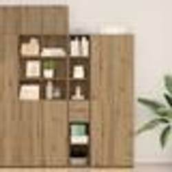 Buffet Moderne - vidaXL - Chêne Noir - 2 Tiroirs - 7 Compartiments - Finition Mate
