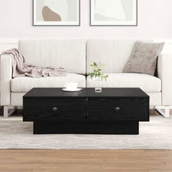 Table Basse Chêne Noir 90 X 90 X 28 Cm Bois D'Ingénierie Vidaxl