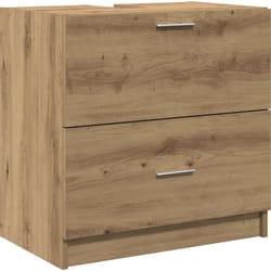 Meuble sous évier Chêne artisanal 59x37x59 cm Bois d'ingénierie vidaXL