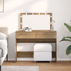 Cette table de maquillage combine à la perfection le style artisanal moderne avec une utilisation pratique, ce qui la rend id ...