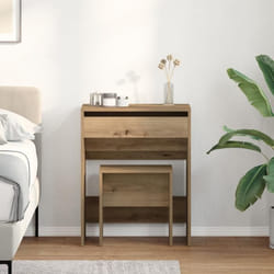 Coiffeuse Chêne Artisanal 60 X 40 X 75 Cm Bois D'Ingénierie Vidaxl