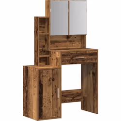 Cette unité de coiffeuse en bois rustique est un super ajout à n'importe quelle chambre, alliant praticité et style. Avec sa  ...