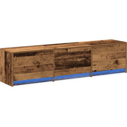 Vidaxl - Meuble tv avec led Vieux Bois 162,5x34x40 cm Bois Aggloméré