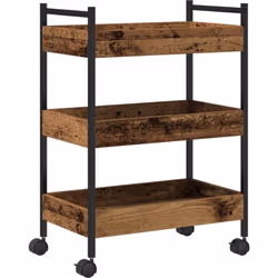 Ce chariot de cuisine au style industriel allie fonctionnalité et style, parfait pour toute cuisine ou salle à manger. Avec s ...