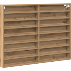 Cette vitrine murale en chêne artisanal est une super option de rangement chic, avec son design moderne fait main, elle appor ...