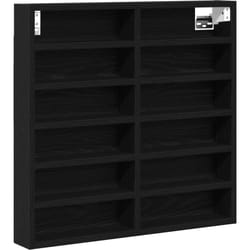 Vitrine Cabinet Noir Chêne 60x8,5x58 cm Bois d'ingénierie Vidaxl