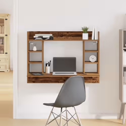 Ce bureau mural est une vraie révolution pour votre espace de boulot. Il combine fonctionnalités et style moderne, parfait po ...