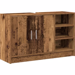 Ce cabinet évier est un super ajout à ta salle de bain ! Il mêle flair rustique et design malin pour un rangement pratique. L ...