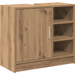 Ce meuble sous évier est un ajout stylé à ta salle de bain, combinant un design moderne avec du rangement pratique. Le bois d ...