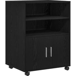 Cabinet à Roulettes avec étagère Chêne noir 60 x 48 x 81 cm Vidaxl