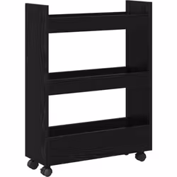 Ce chariot de rangement étroit est une super solution pour ta cuisine ou ta salle à manger. Avec sa finition mate en chêne no ...