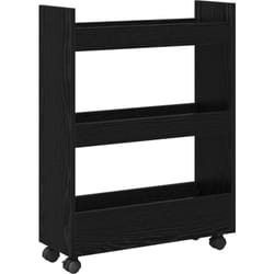 Chariot de rangement étroit 3 niveaux Chêne noir Bois conçu Vidaxl