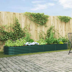 vidaXL Jardinière surélevée Vert 400 x 80 x 44 cm Acier