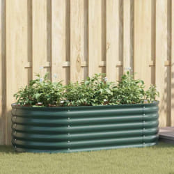 vidaXL Jardinière surélevée verte en acier galvanisé