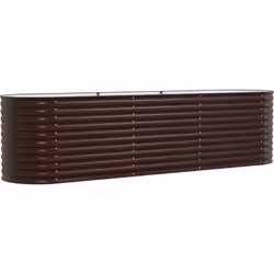 Ce pot de fleurs ovale marron en acier galvanisé est fait pour les fans de jardinage en extérieur. Il est fonctionnel et a au ...