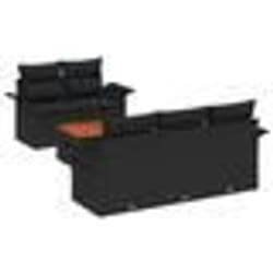 vidaXL Canapé de jardin 6 pièces avec coussins noir poly rotin acacia