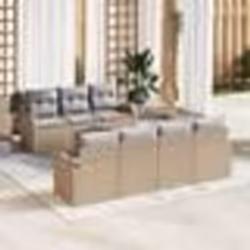 vidaXL Ensemble de canapés de jardin en 8 pièces avec coussins beige en poly rotin