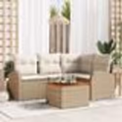 vidaXL Ensemble de Canapés de Jardin de 5 pièces avec coussins beige en Poly Rattan Acacia