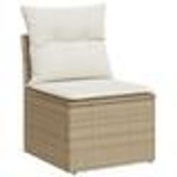 vidaXL Ensemble de canapé de jardin 7 pièces avec coussins Beige Poly Rotin Acacia