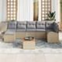 vidaXL Ensemble de 8 pièces de canapés de jardin avec coussins beige en rotin poly