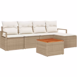Cet ensemble de canapé de jardin en 6 pièces est tout sur le style et le confort, parfait pour traîner à l'extérieur sur les  ...