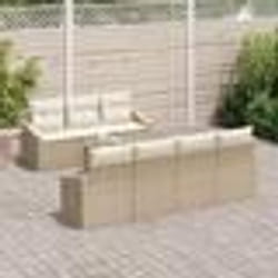 vidaXL Canapé de Jardin 8 pièces avec coussins beige en poly rotin et acacia