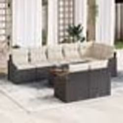 vidaXL Ensemble de Canapé de Jardin 9 Pièces avec Coussins Noirs en Poly Rattan