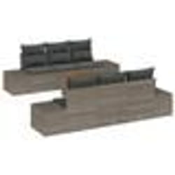 vidaXL Ensemble de canapé de jardin 7 pièces avec coussins gris