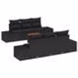 vidaXL Canapé de jardin 7 pièces avec coussins en poly rotin noir et acacia